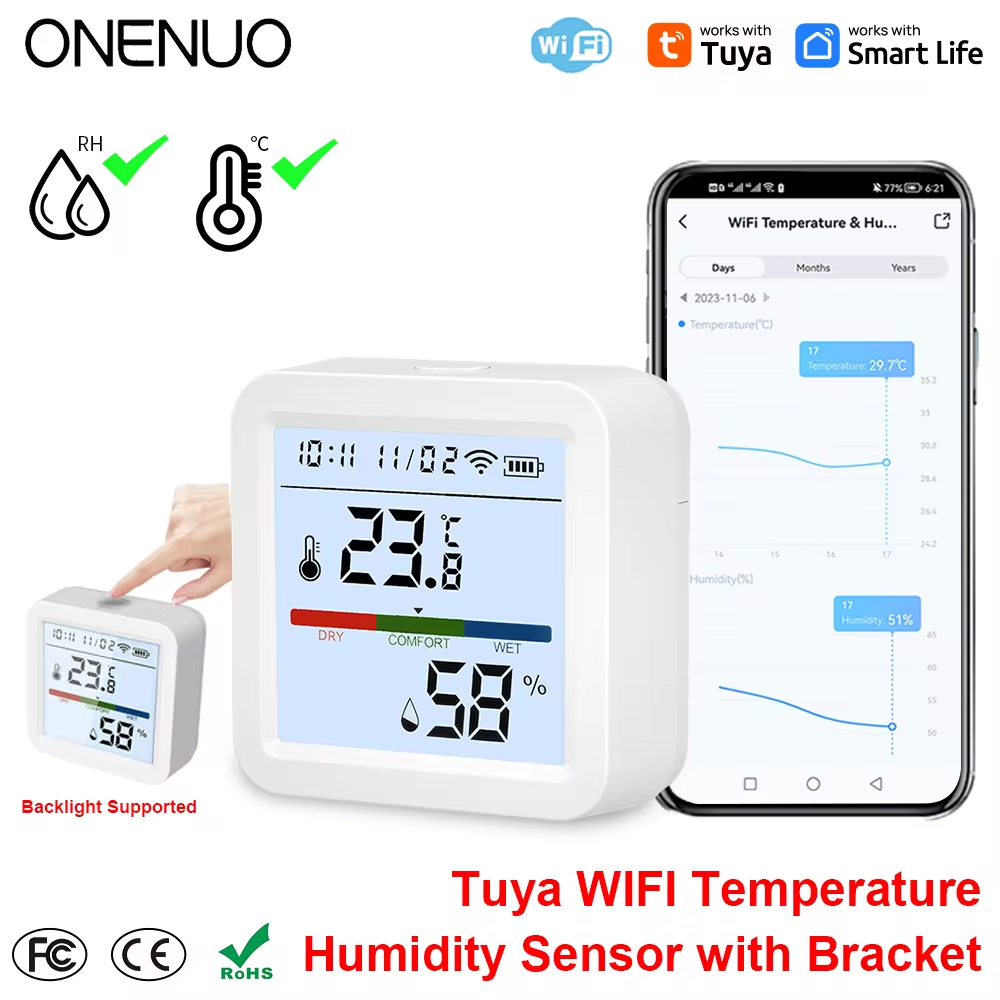 Digital Hygrometer Probe - ONENUO Tuya WIFI Sıcaklık Nem Sensörü