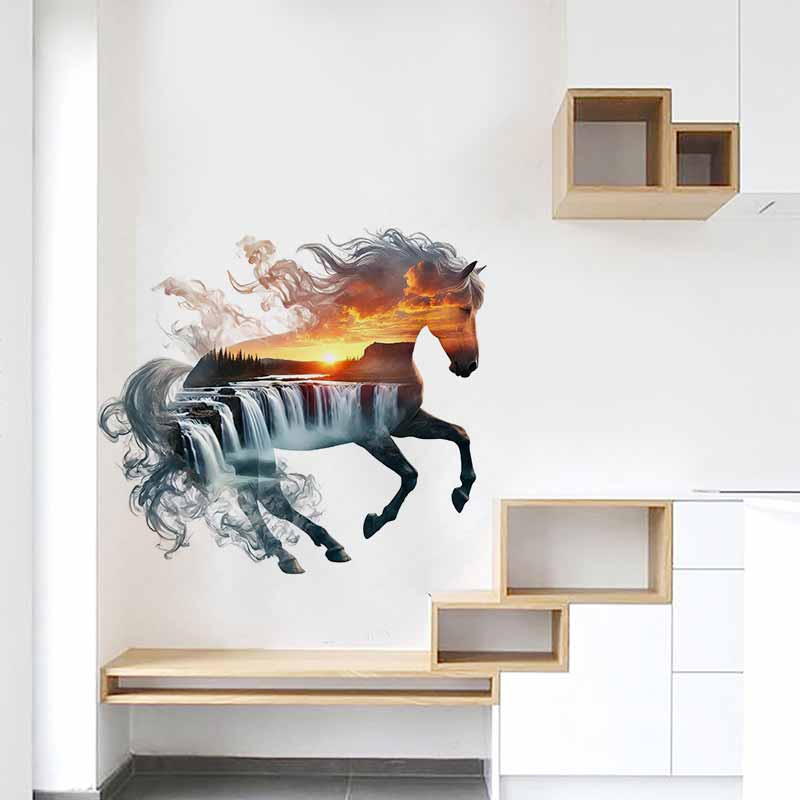 Pvc Panel Background - Görkemli At Doğa Çıkartmaları Oturma Odası