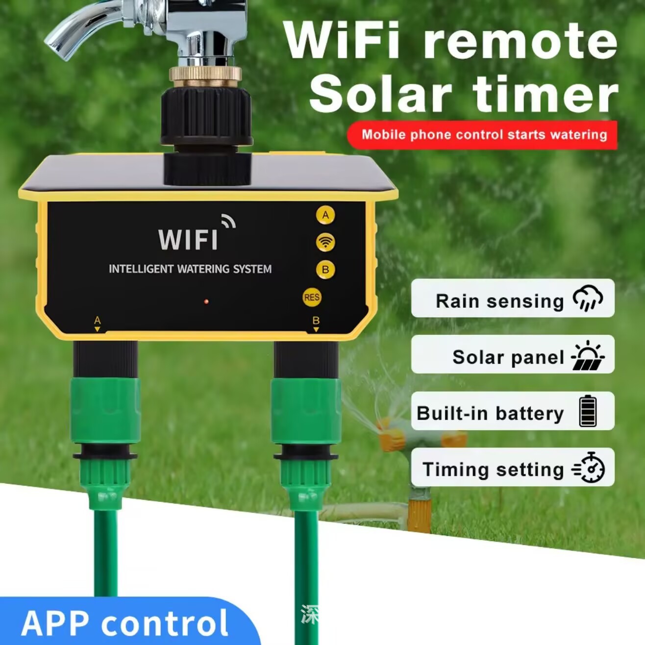 Tuya WiFi Güneş Enerjili Su Va - Timer Dual Outlet incelemesi ve fiyatı