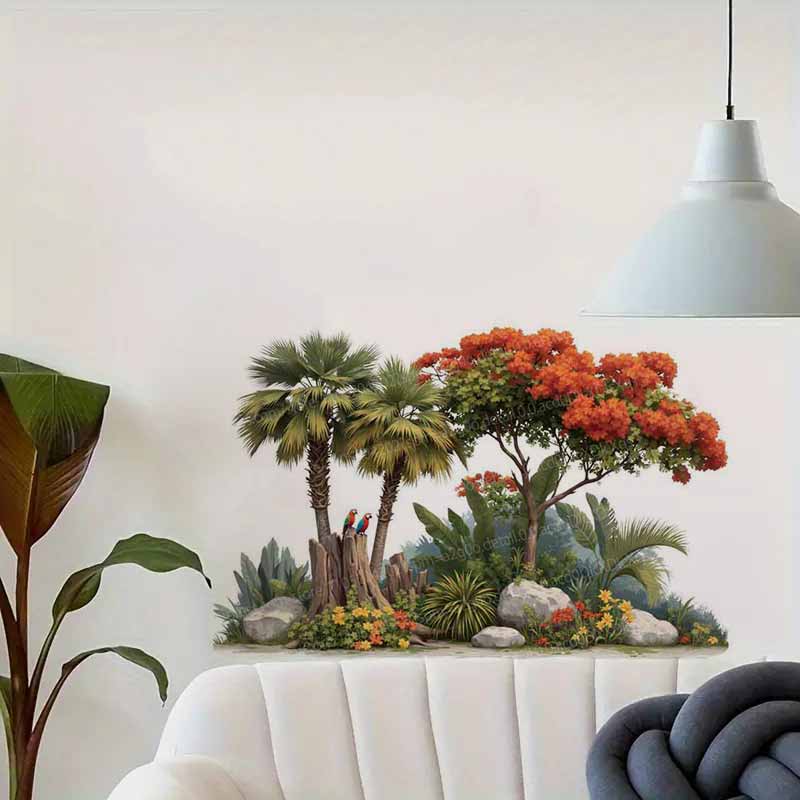 Tropikal Bitki Çiçek Ağacı Duv - Pvc Panel Background incelemesi ve fiyatı